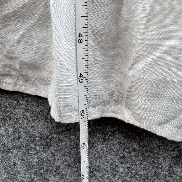 J.Marie Women Dress Size M White Linen Blend Embroidered Sleeveless Summer Beach - Picture 13 of 14